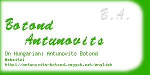 botond antunovits business card